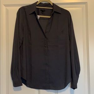 ANN TAYLOR GRAY BLOUSE